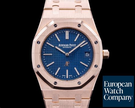 audemars piguet royal oak 15202 jumbo blue dial rose gold|audemars piguet royal oak cufflinks.